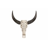 BUFFALO SKULL WITH CARVING     - DECOR OBJECTS